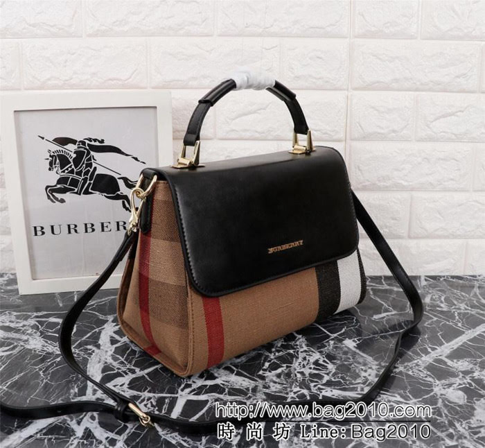 BURBERRY巴寶莉 2018最新 格紋帆布 女士手提包 39906  Bhq1061